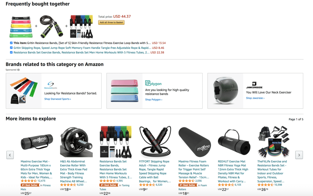 Customer Marketing Example Amazon Resistance Bands Related Products