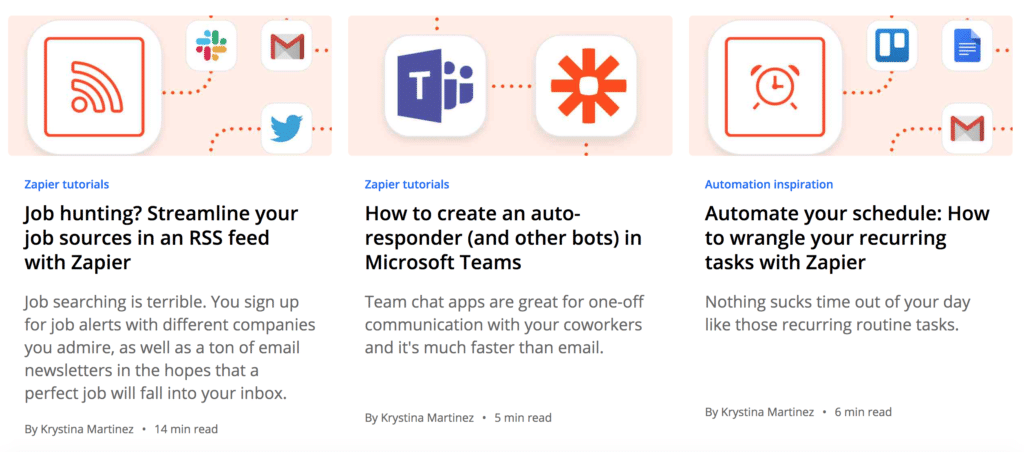 Customer Marketing Example Zapier Blog Articles