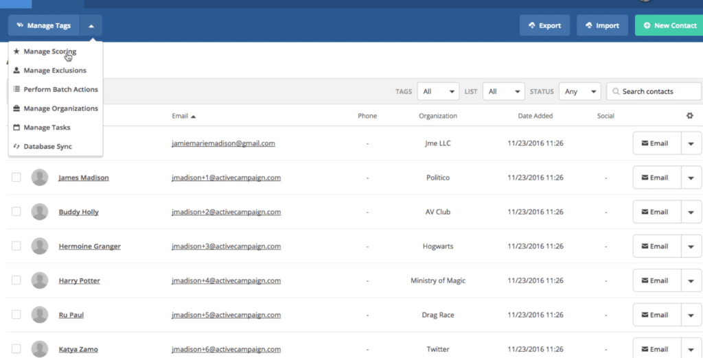 Active Campaign Lead Scoring Crm Dashboard