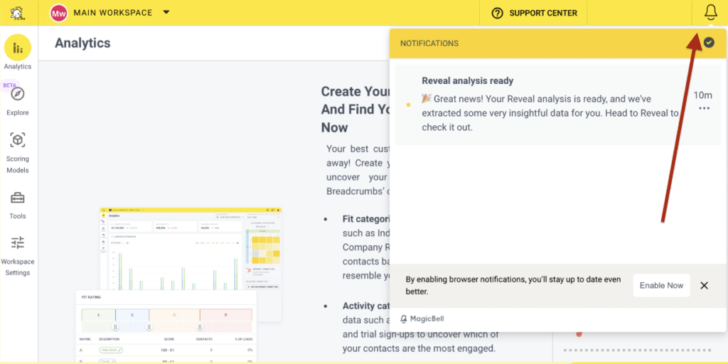 Breadcrumbs In-App Notification System