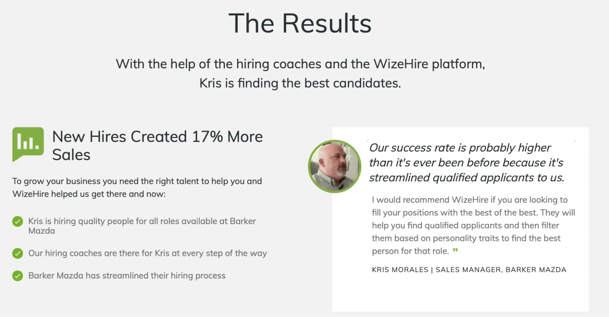 Wizehire Case Study — Results Section