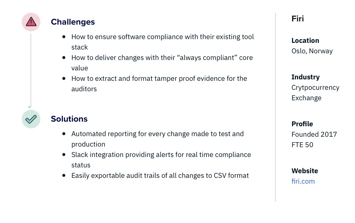 Kosli Case Study — Challenge/Solution Pairs