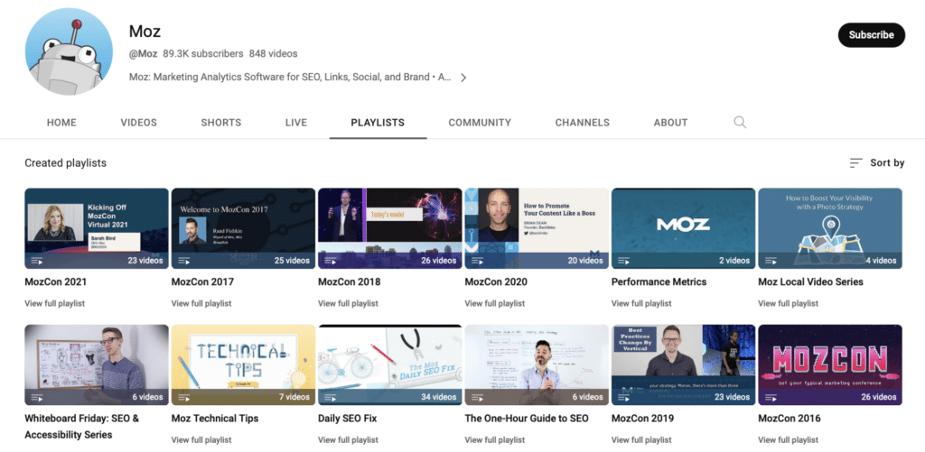 Best Marketing Resources: Moz’s Youtube Channel 