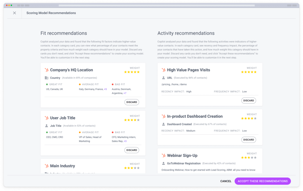 A Screenshot Of Breadcrumbs Lead Scoring System's Copilot Model Creation